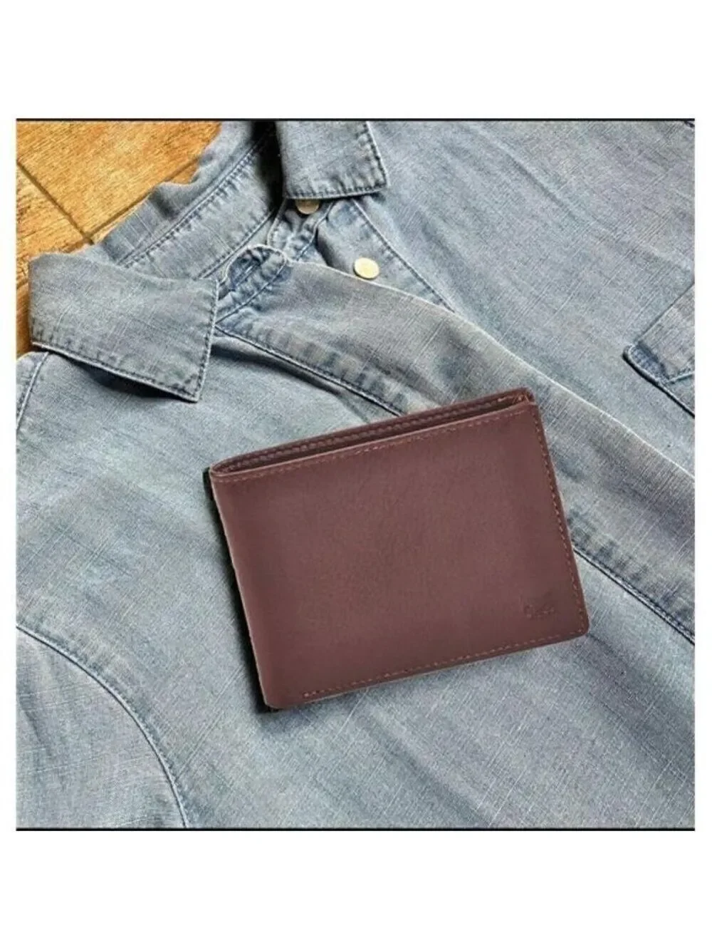 Real Leather Mens Bifold Wallet RFID Blocking Slim Minimalist Pocket Thin BROWN